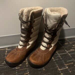 Timberland Brown and Cream Winter Boots with Fur Lining